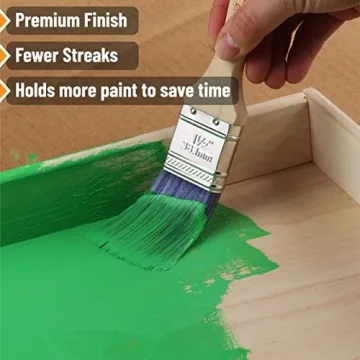 Bates Paint Brushes 6 Pack Premium Wood Handle Brushes