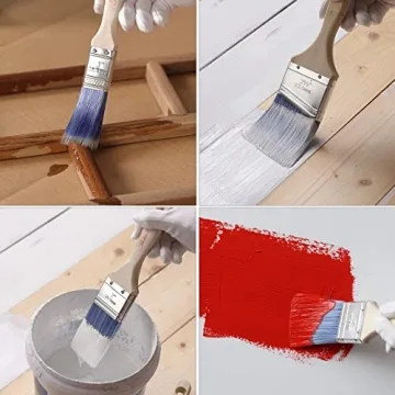 Bates Paint Brushes 6 Pack Premium Wood Handle Brushes