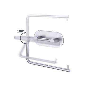 KES Self Adhesive Toilet Paper Holder SUS 304 Stainless Steel Storage Bathroom Kitchen Paper Towel Dispenser Stick On Sticky Tissue Roll Hanger Wall Mount Contemporary Style, Brushed Finish, A7071-2