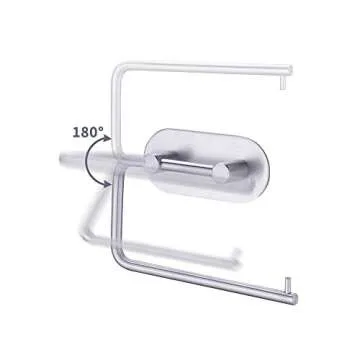 KES Self Adhesive Toilet Paper Holder SUS 304 Stainless Steel Storage Bathroom Kitchen Paper Towel Dispenser Stick On Sticky Tissue Roll Hanger Wall Mount Contemporary Style, Brushed Finish, A7071-2