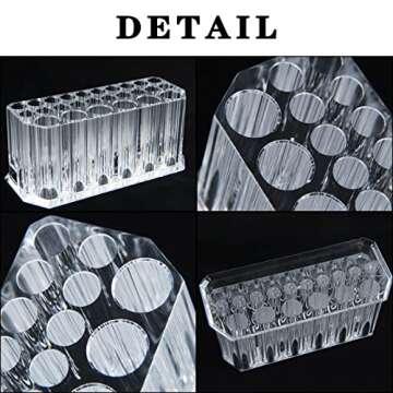 Clear Acrylic Makeup Eyeliner Lip Liner Organizer 26 Spaces