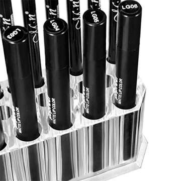 Clear Acrylic Makeup Eyeliner Lip Liner Organizer 26 Spaces