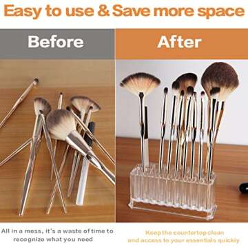 Clear Acrylic Makeup Eyeliner Lip Liner Organizer 26 Spaces