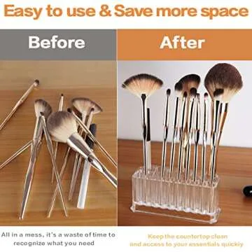 Clear Acrylic Makeup Eyeliner Lip Liner Organizer 26 Spaces