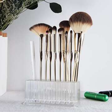 Clear Acrylic Makeup Eyeliner Lip Liner Organizer 26 Spaces