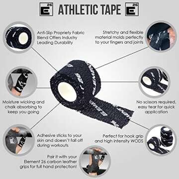 Element 26 Athletic Weight Lifting Tape - Premium Thumb and Finger Protection Tape for Athletes