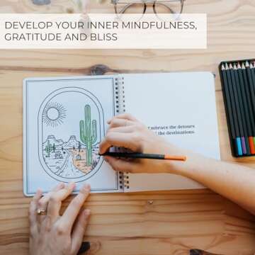 Beautiful Adult Coloring Book Set of 2 for Relaxation - Inspirational Adventures and Landmarks Scenery For the Spirit of Wanderlust - Perfect Stress-Relieving Gift for Women