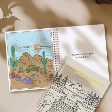 Beautiful Adult Coloring Book Set of 2 for Relaxation - Inspirational Adventures and Landmarks Scenery For the Spirit of Wanderlust - Perfect Stress-Relieving Gift for Women