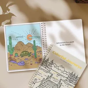 Beautiful Adult Coloring Book Set of 2 for Relaxation - Inspirational Adventures and Landmarks Scenery For the Spirit of Wanderlust - Perfect Stress-Relieving Gift for Women