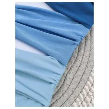 Verdusa Women's Colorblock One Piece Swimsuit Blue