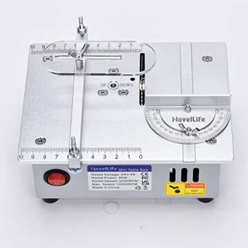 NovelLife Mini Hobby Table Saw Handmade Woodworking Bench Saw DIY Model Crafts Cutting Tool with Adj...