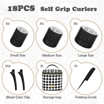 Heatless Hair Roller Set with Glamorous Curls by Sungenol