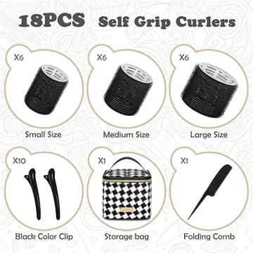 Heatless Hair Roller Set with Glamorous Curls by Sungenol