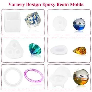 anezus Resin Molds, 149 Pieces Silicone Resin Casting Molds and Tools Kit for Jewelry Resin Craft Making