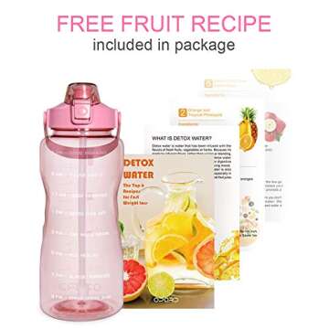 Opard 64 oz Motivational Water Bottle with Straw