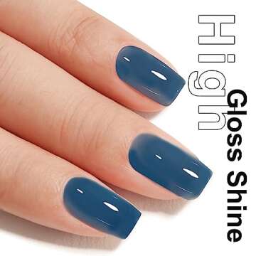 MAYCHAO Jelly Gel Nail Polish -15ML Sea Blue Jelly Gel Polish Soak Off UV LED Sheer Blue Nail Polish for DIY Manicure Home Salon Nail Art, 0.5 OZ