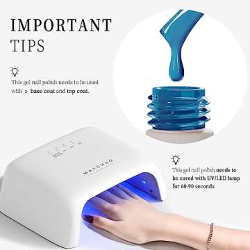 MAYCHAO Jelly Gel Nail Polish -15ML Sea Blue Jelly Gel Polish Soak Off UV LED Sheer Blue Nail Polish for DIY Manicure Home Salon Nail Art, 0.5 OZ