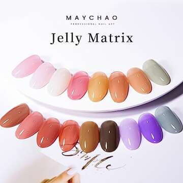 MAYCHAO Jelly Gel Nail Polish -15ML Sea Blue Jelly Gel Polish Soak Off UV LED Sheer Blue Nail Polish for DIY Manicure Home Salon Nail Art, 0.5 OZ