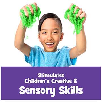 Kinetic Sand, The Original Moldable Sensory Play Sand Toys for Kids, Green, 2 lb. Resealable Bag, Ages 3+