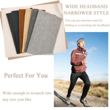 YONUF Wide Headbands For Women Stretchy Headband Workout Head Bands For Women's Hair Band Non Slip Head Wrap 6 Pack