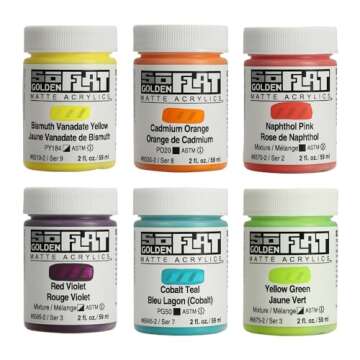 SoFlat Matte Acrylics by GOLDEN, Zing 6 Color Set