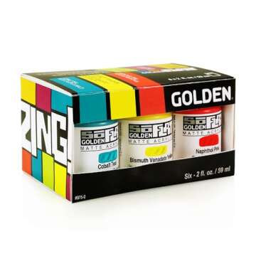 SoFlat Matte Acrylics by GOLDEN, Zing 6 Color Set