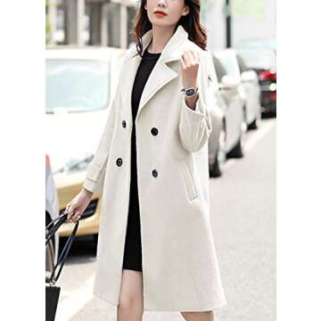Elegant Women's Double Breasted Wool Peacoat for Winter