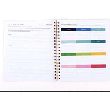 Emily Ley Hardcover Ruled Journal Hardcover , Size 8 1/2" x 10", 96 Doubled Side Pages (Gardening) And TheBeliver Ballpoint Crystal Diamond Pen