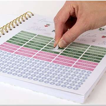 Emily Ley Hardcover Ruled Journal Hardcover , Size 8 1/2" x 10", 96 Doubled Side Pages (Gardening) And TheBeliver Ballpoint Crystal Diamond Pen