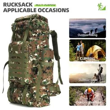 King'sGuard 70L Camping Hiking Backpack Tactical Backpack Military Molle Rucksack Backpack for Outdoor