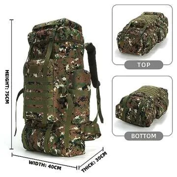 King'sGuard 70L Camping Hiking Backpack Tactical Backpack Military Molle Rucksack Backpack for Outdoor