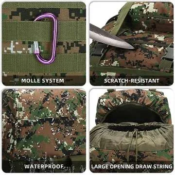 King'sGuard 70L Camping Hiking Backpack Tactical Backpack Military Molle Rucksack Backpack for Outdoor