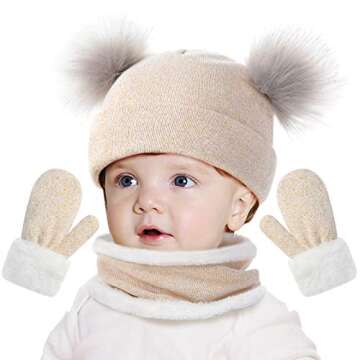 yeabiu Baby Winter Hats and Mittens Set – Cozy & Stylish for Infants