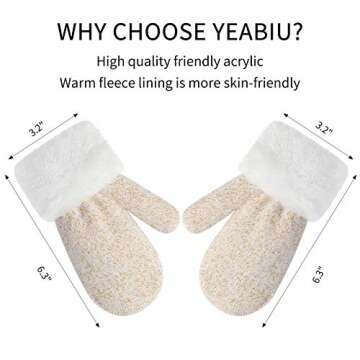 yeabiu 3 PCS Baby Hat Scarf Gloves Set 0-24 Months