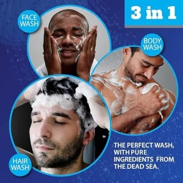 Dead Sea Collection Mens Body Wash 3 in 1 for All Skin Types