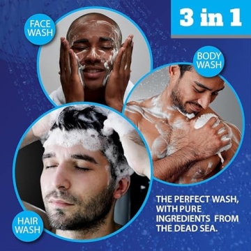 Dead Sea Collection Mens Body Wash 3 in 1 for All Skin Types