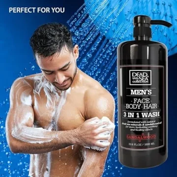 Dead Sea Collection Mens Body Wash 3 in 1 for All Skin Types