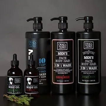 Dead Sea Collection Mens Body Wash 3 in 1 for All Skin Types