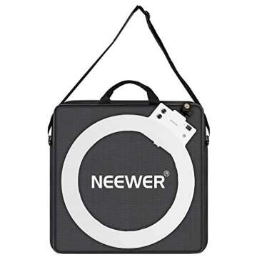 Neewer Photography Carrying Bag Protective Case Compatible with 18 inches Camera Ring Light - 20.47x20.47 inches/52x52 centimeters, Durable Nylon, Light Weight (Black)