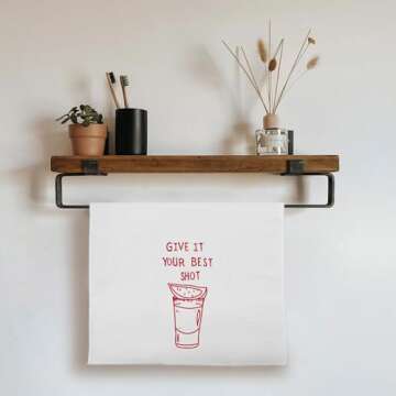 uinwk Bar Towels for Kitchen Home Bar, Give It Your Best Shot Funny Kitchen Towels, Bar Cart Decor, ...