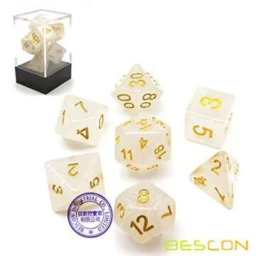 DND Dice 7pcs VEIL MIST Set - Bescon Polyhedral Collection
