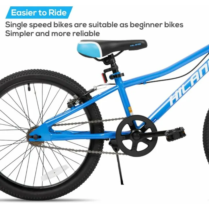 Hiland 20 Inch Kids Mountain Bike - Single Speed Design