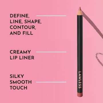 Lawless Women's Forget the Filler Definer Liner, Rosewood, Pink, 0.04 Ounce