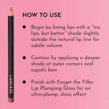 Lawless Women's Forget the Filler Definer Liner, Rosewood, Pink, 0.04 Ounce