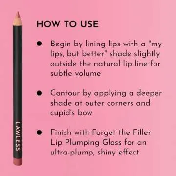 Lawless Women's Forget the Filler Definer Liner, Rosewood, Pink, 0.04 Ounce