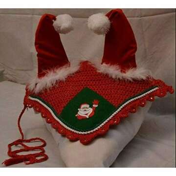Christmas Saddle Pad Set with Matching Fly Bonnet