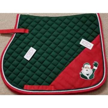 Christmas Saddle Pad Set with Matching Fly Bonnet