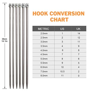 BCMRUN 22 Pieces Stainless Steel Knitting Needles Set