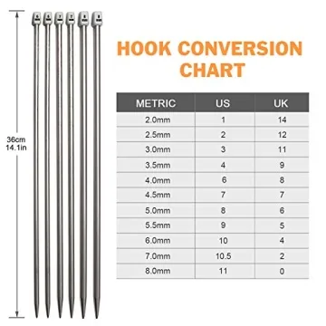 BCMRUN 22 Pieces Stainless Steel Knitting Needles Set