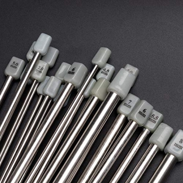 BCMRUN 22 Pieces Stainless Steel Knitting Needles Set